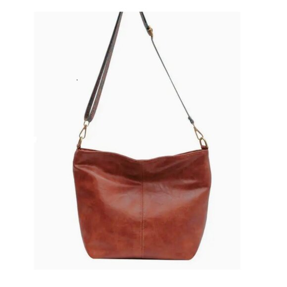 New PU Rust Bucket Bag Pocketbook with Interchangable Straps-Peacock & Sunflower - Picture 11 of 11